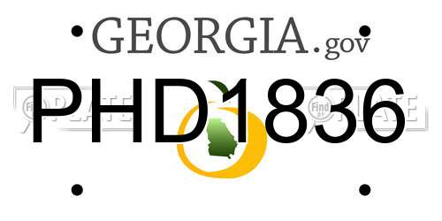 PHD1836 Georgia License Plate