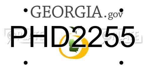 PHD2255 Georgia License Plate