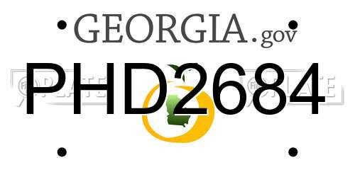 PHD2684 Georgia License Plate