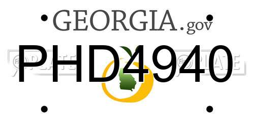 PHD4940 Georgia License Plate