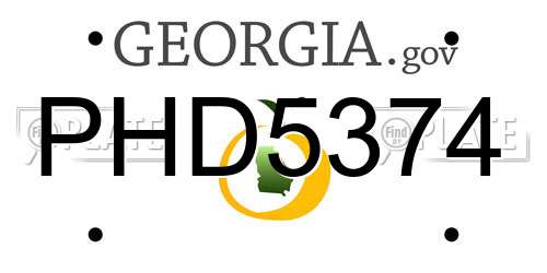 PHD5374 Georgia License Plate