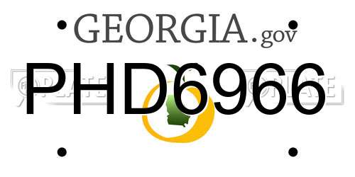 PHD6966 Georgia License Plate