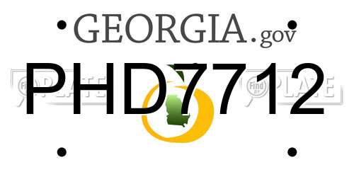 PHD7712 Georgia License Plate