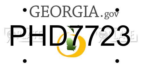 PHD7723 Georgia License Plate
