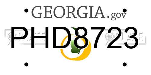 PHD8723 Georgia License Plate