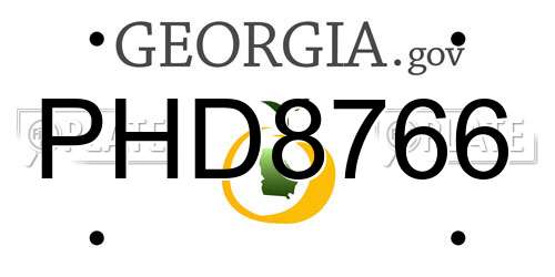 PHD8766 Georgia License Plate
