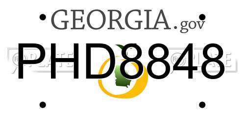 PHD8848 Georgia License Plate