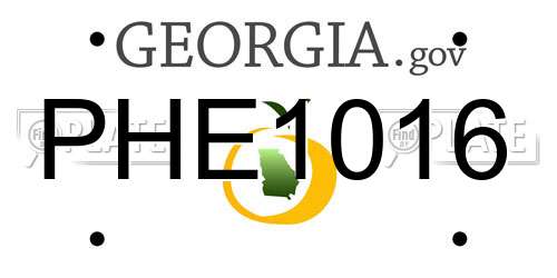 PHE1016 Georgia License Plate