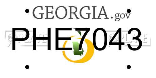PHE7043 Georgia License Plate