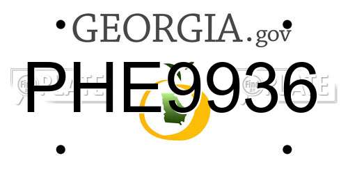PHE9936 Georgia License Plate