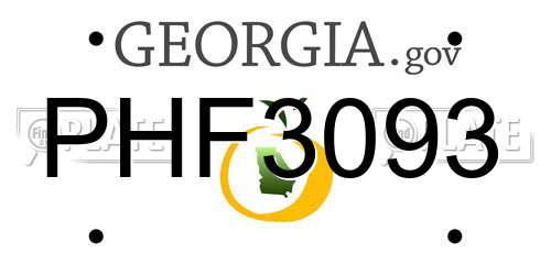 PHF3093 Georgia License Plate