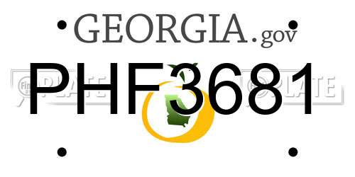 PHF3681 Georgia License Plate