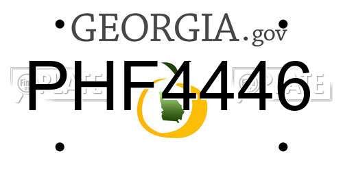 PHF4446 Georgia License Plate
