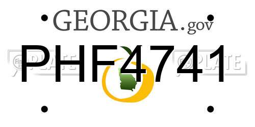 PHF4741 Georgia License Plate