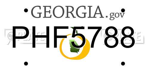 PHF5788 Georgia License Plate