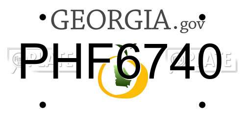 PHF6740 Georgia License Plate
