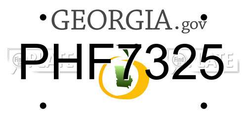 PHF7325 Georgia License Plate