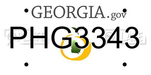 PHG3343 Georgia License Plate