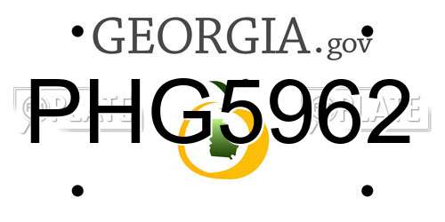 PHG5962 Georgia License Plate