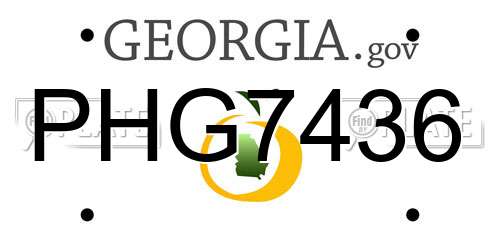 PHG7436 Georgia License Plate