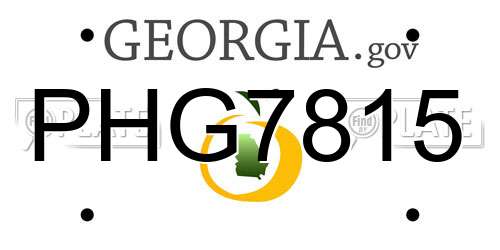 PHG7815 Georgia License Plate