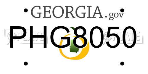 PHG8050 Georgia License Plate