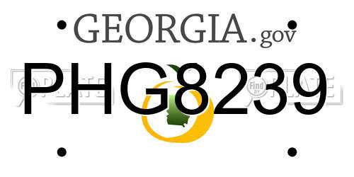 PHG8239 Georgia License Plate