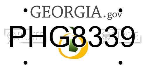 PHG8339 Georgia License Plate