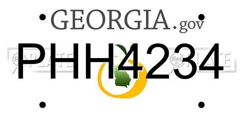 PHH4234 Georgia License Plate
