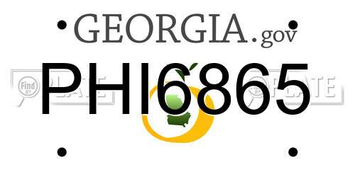 PHI6865 Georgia License Plate