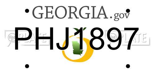 PHJ1897 Georgia License Plate