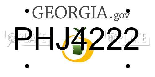 PHJ4222 Georgia License Plate