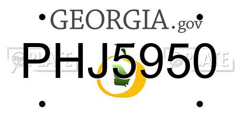 PHJ5950 Georgia License Plate