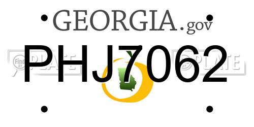 PHJ7062 Georgia License Plate