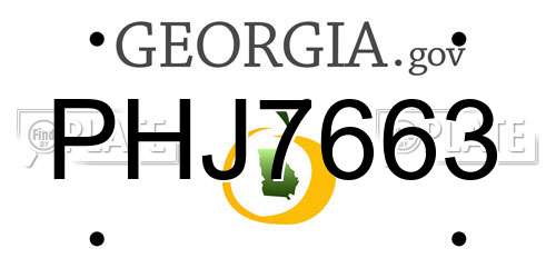 PHJ7663 Georgia License Plate