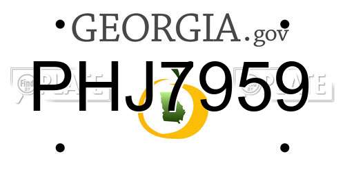 PHJ7959 Georgia License Plate