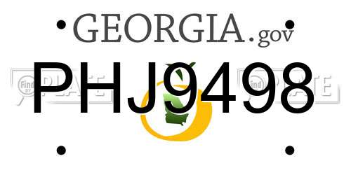 PHJ9498 Georgia License Plate