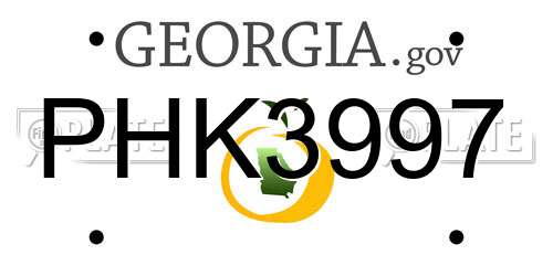 PHK3997 Georgia License Plate
