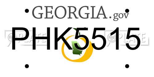 PHK5515 Georgia License Plate