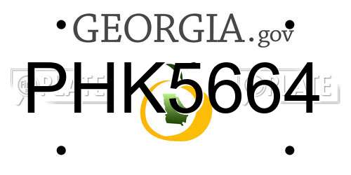 PHK5664 Georgia License Plate