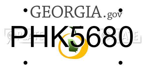PHK5680 Georgia License Plate