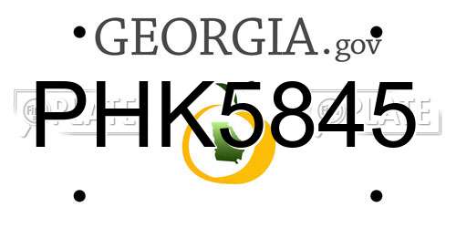 PHK5845 Georgia License Plate