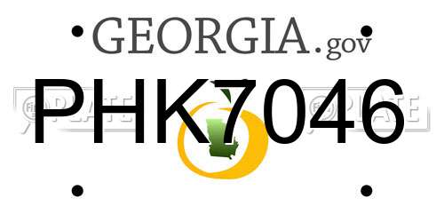 PHK7046 Georgia License Plate