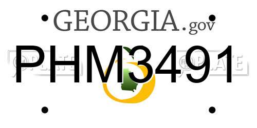 PHM3491 Georgia License Plate