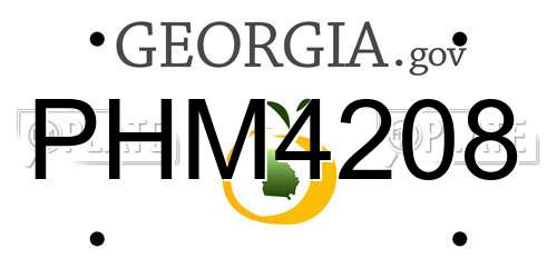 PHM4208 Georgia License Plate