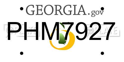 PHM7927 Georgia License Plate