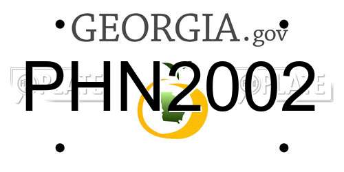 PHN2002 Georgia License Plate