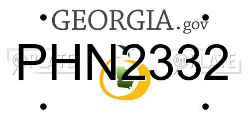 PHN2332 Georgia License Plate