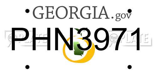 PHN3971 Georgia License Plate