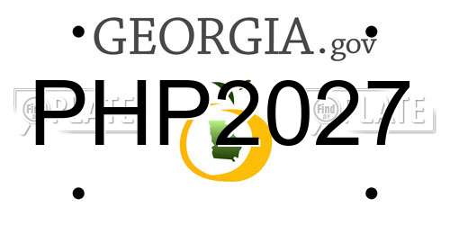 PHP2027 Georgia License Plate